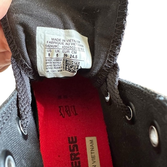 SOLD Converse Chuck Taylor Platform Hidden Heel Wedge Sneakers Black Size US 8 - Picture 10 of 10